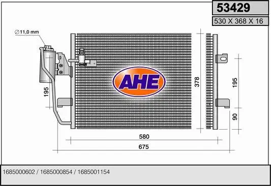 Kondensator, Klimaanlage AHE 53429 Bild Kondensator, Klimaanlage AHE 53429