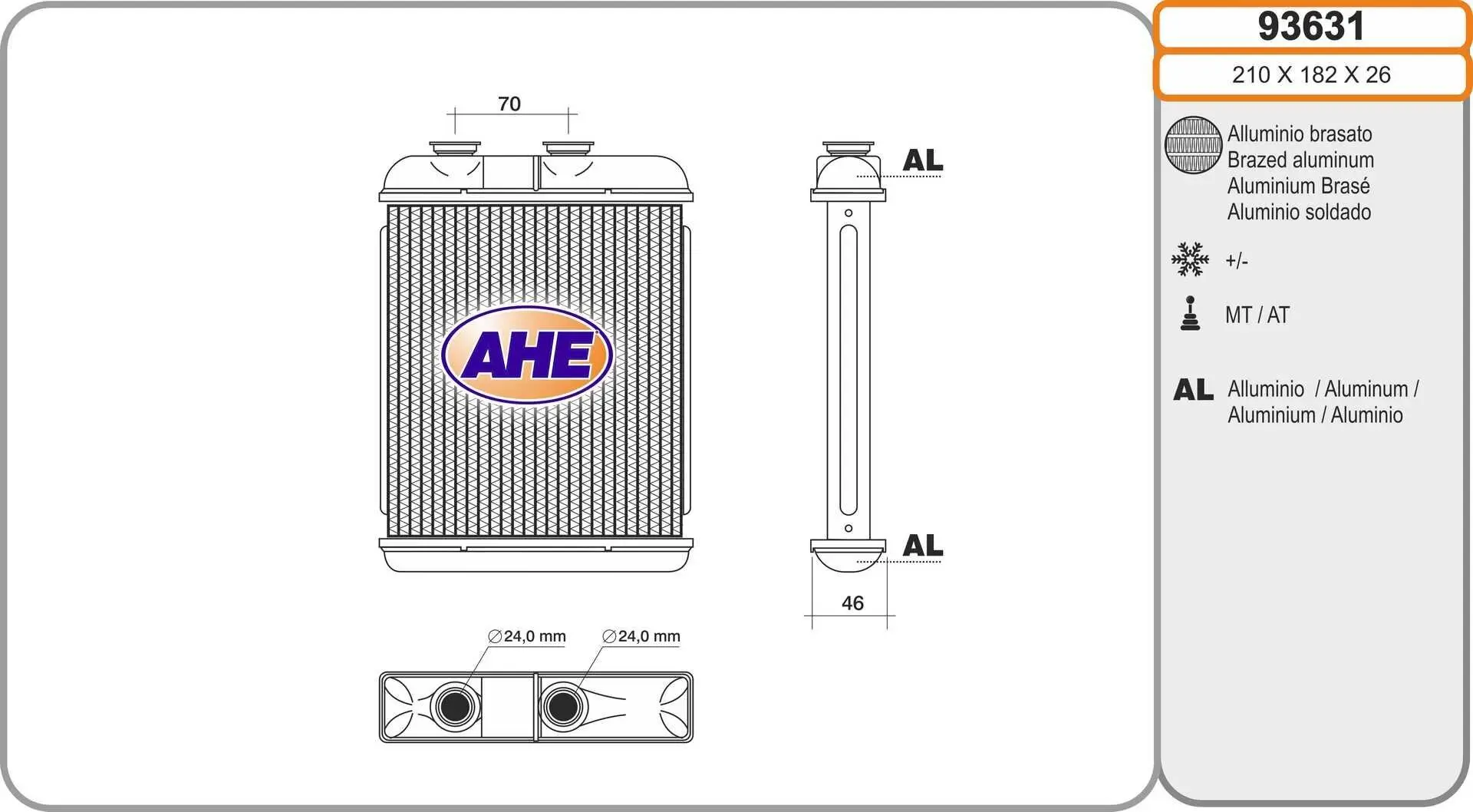 Wärmetauscher, Innenraumheizung AHE 93631