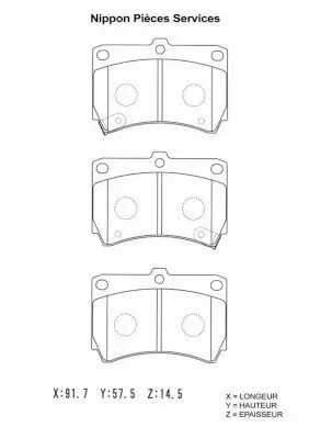 Bremsbelagsatz, Scheibenbremse Vorderachse NPS M360A36 Bild Bremsbelagsatz, Scheibenbremse Vorderachse NPS M360A36