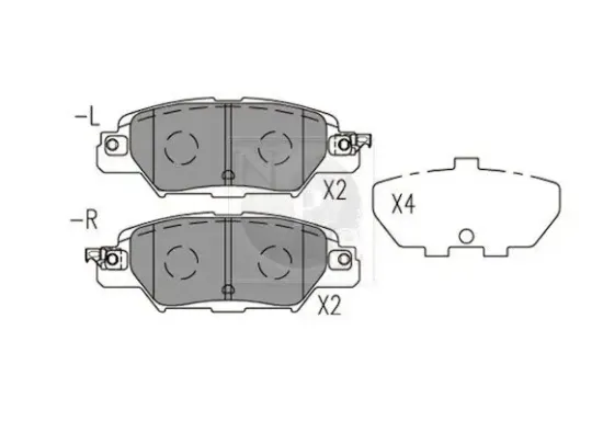 Bremsbelagsatz, Scheibenbremse Hinterachse NPS M361A23 Bild Bremsbelagsatz, Scheibenbremse Hinterachse NPS M361A23
