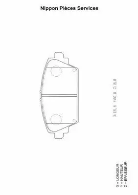 Bremsbelagsatz, Scheibenbremse Vorderachse NPS N360N57 Bild Bremsbelagsatz, Scheibenbremse Vorderachse NPS N360N57