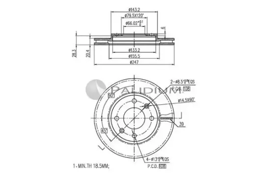Bremsscheibe Vorderachse ASHUKI by Palidium P330-035 Bild Bremsscheibe Vorderachse ASHUKI by Palidium P330-035