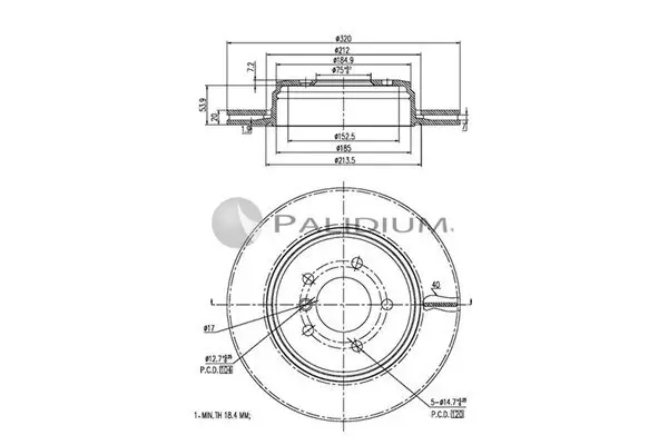 Bremsscheibe ASHUKI by Palidium P330-130 Bild Bremsscheibe ASHUKI by Palidium P330-130