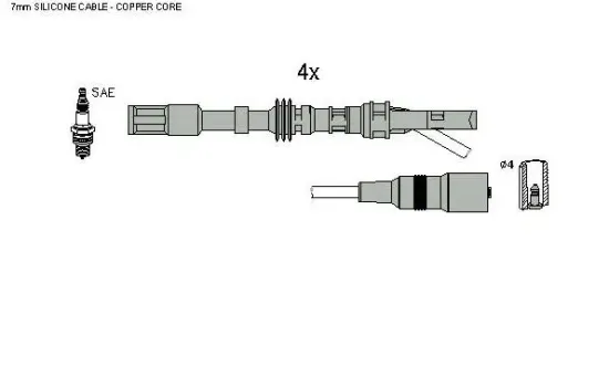 Zündleitungssatz HITACHI 134134 Bild Zündleitungssatz HITACHI 134134