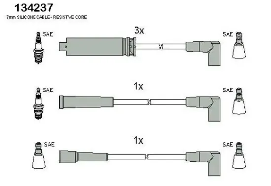 Zündleitungssatz HITACHI 134237 Bild Zündleitungssatz HITACHI 134237