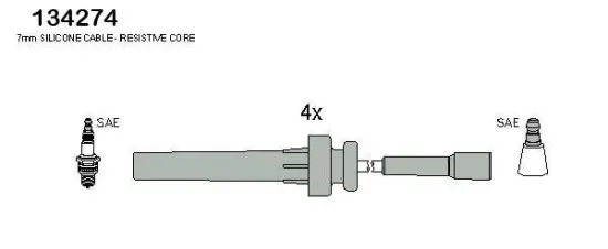 Zündleitungssatz HITACHI 134274 Bild Zündleitungssatz HITACHI 134274