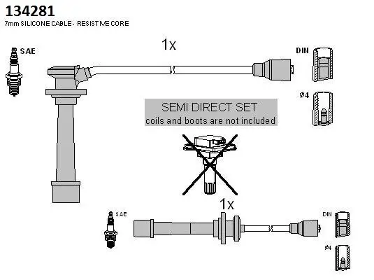 Zündleitungssatz HITACHI 134281 Bild Zündleitungssatz HITACHI 134281
