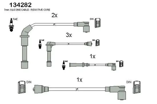 Zündleitungssatz HITACHI 134282 Bild Zündleitungssatz HITACHI 134282