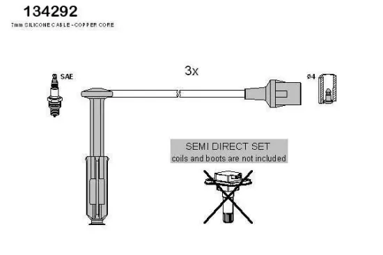 Zündleitungssatz HITACHI 134292 Bild Zündleitungssatz HITACHI 134292