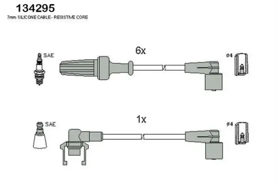 Zündleitungssatz HITACHI 134295 Bild Zündleitungssatz HITACHI 134295