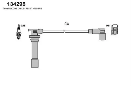 Zündleitungssatz HITACHI 134298 Bild Zündleitungssatz HITACHI 134298