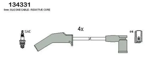 Zündleitungssatz HITACHI 134331 Bild Zündleitungssatz HITACHI 134331