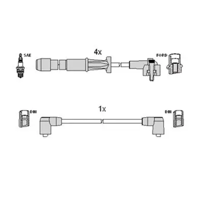 Zündleitungssatz HITACHI 134339 Bild Zündleitungssatz HITACHI 134339