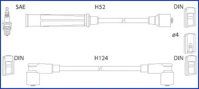 Zündleitungssatz HITACHI 134391 Bild Zündleitungssatz HITACHI 134391