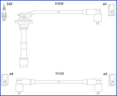 Zündleitungssatz HITACHI 134562 Bild Zündleitungssatz HITACHI 134562