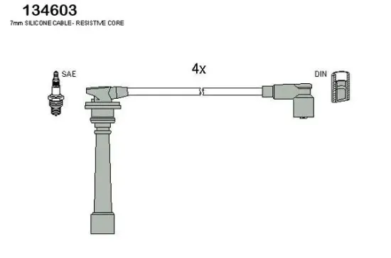 Zündleitungssatz HITACHI 134603 Bild Zündleitungssatz HITACHI 134603