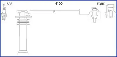 Zündleitungssatz HITACHI 134657 Bild Zündleitungssatz HITACHI 134657