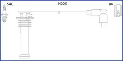 Zündleitungssatz HITACHI 134672 Bild Zündleitungssatz HITACHI 134672