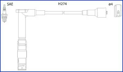 Zündleitungssatz HITACHI 134775 Bild Zündleitungssatz HITACHI 134775