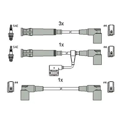 Zündleitungssatz HITACHI 134805 Bild Zündleitungssatz HITACHI 134805