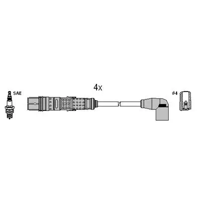 Zündleitungssatz HITACHI 134961 Bild Zündleitungssatz HITACHI 134961