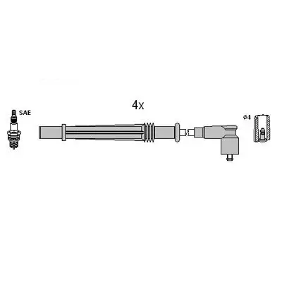 Zündleitungssatz HITACHI 134968 Bild Zündleitungssatz HITACHI 134968