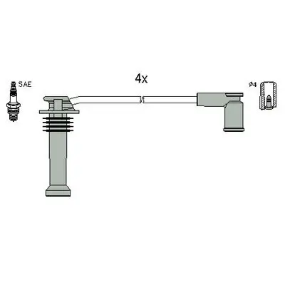 Zündleitungssatz HITACHI 134988 Bild Zündleitungssatz HITACHI 134988