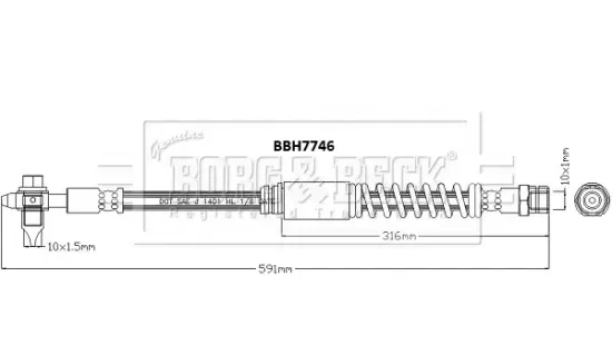 Bremsschlauch BORG & BECK BBH7746 Bild Bremsschlauch BORG & BECK BBH7746