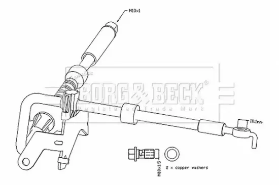 Bremsschlauch Vorderachse rechts BORG & BECK BBH8799 Bild Bremsschlauch Vorderachse rechts BORG & BECK BBH8799