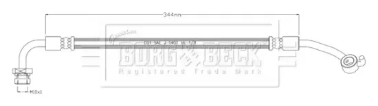 Bremsschlauch Hinterachse rechts BORG & BECK BBH8917 Bild Bremsschlauch Hinterachse rechts BORG & BECK BBH8917