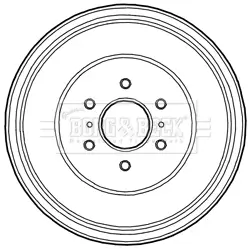 Bremstrommel Hinterachse BORG & BECK BBR7221 Bild Bremstrommel Hinterachse BORG & BECK BBR7221