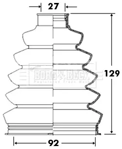 Faltenbalgsatz, Antriebswelle Vorderachse links Vorderachse rechts radseitig BORG & BECK BCB2371 Bild Faltenbalgsatz, Antriebswelle Vorderachse links Vorderachse rechts radseitig BORG & BECK BCB2371