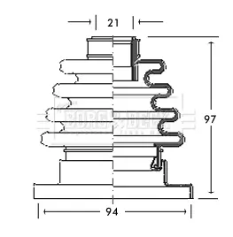 Faltenbalgsatz, Antriebswelle Vorderachse links Vorderachse rechts getriebeseitig BORG & BECK BCB2674 Bild Faltenbalgsatz, Antriebswelle Vorderachse links Vorderachse rechts getriebeseitig BORG & BECK BCB2674