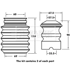 Staubschutzsatz, Stoßdämpfer Vorderachse BORG & BECK BPK7009 Bild Staubschutzsatz, Stoßdämpfer Vorderachse BORG & BECK BPK7009