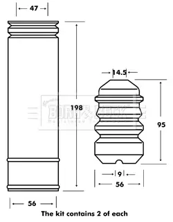 Staubschutzsatz, Stoßdämpfer Vorderachse BORG & BECK BPK7017 Bild Staubschutzsatz, Stoßdämpfer Vorderachse BORG & BECK BPK7017