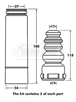 Staubschutzsatz, Stoßdämpfer BORG & BECK BPK7085 Bild Staubschutzsatz, Stoßdämpfer BORG & BECK BPK7085