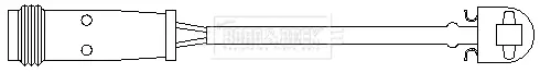 Warnkontakt, Bremsbelagverschleiß Hinterachse BORG & BECK BWL3074 Bild Warnkontakt, Bremsbelagverschleiß Hinterachse BORG & BECK BWL3074