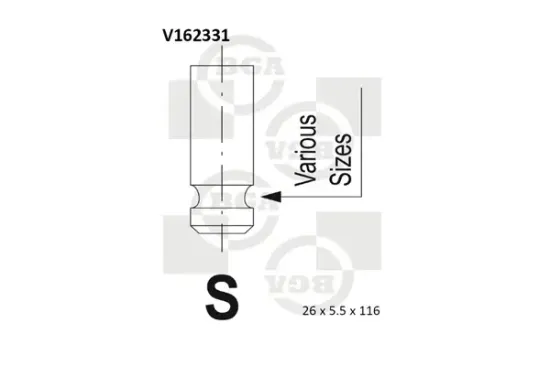 Auslassventil BGA V162331 Bild Auslassventil BGA V162331