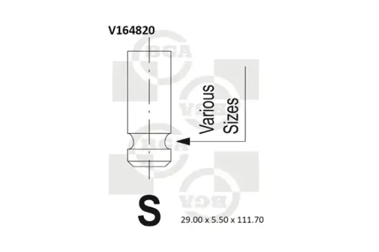 Einlassventil BGA V164820 Bild Einlassventil BGA V164820