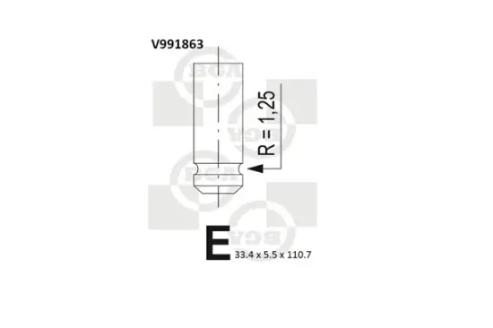 Einlassventil BGA V991863 Bild Einlassventil BGA V991863