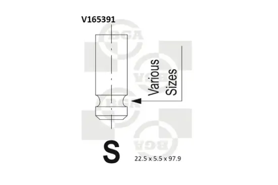 Auslassventil BGA V165391 Bild Auslassventil BGA V165391