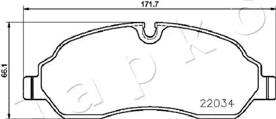 Bremsbelagsatz, Scheibenbremse Vorderachse JAPKO 500320 Bild Bremsbelagsatz, Scheibenbremse Vorderachse JAPKO 500320