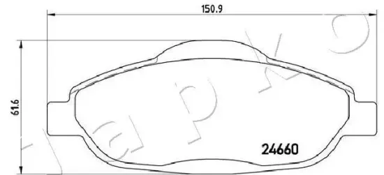 Bremsbelagsatz, Scheibenbremse Vorderachse JAPKO 500644 Bild Bremsbelagsatz, Scheibenbremse Vorderachse JAPKO 500644