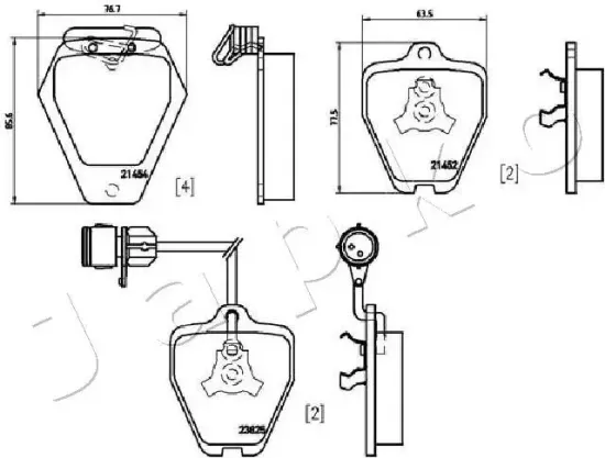 Bremsbelagsatz, Scheibenbremse Vorderachse JAPKO 500920 Bild Bremsbelagsatz, Scheibenbremse Vorderachse JAPKO 500920