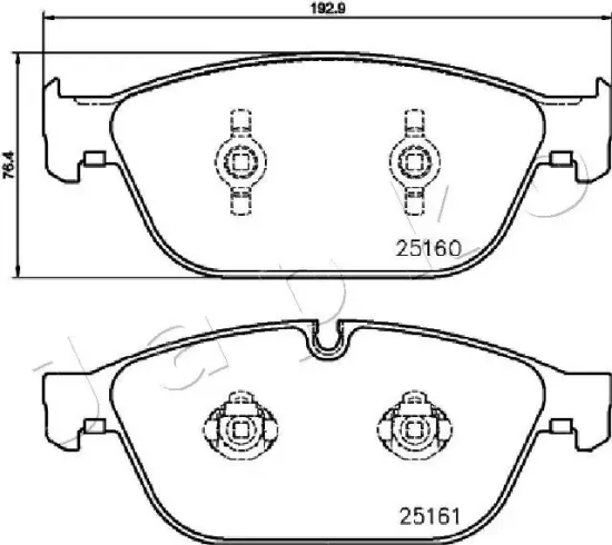 Bremsbelagsatz, Scheibenbremse Vorderachse JAPKO 500930 Bild Bremsbelagsatz, Scheibenbremse Vorderachse JAPKO 500930