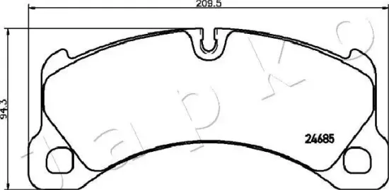 Bremsbelagsatz, Scheibenbremse Vorderachse JAPKO 500948 Bild Bremsbelagsatz, Scheibenbremse Vorderachse JAPKO 500948