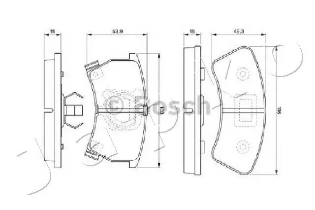 Bremsbelagsatz, Scheibenbremse JAPKO 503003 Bild Bremsbelagsatz, Scheibenbremse JAPKO 503003