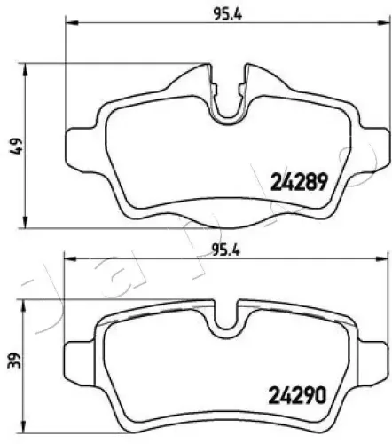 Bremsbelagsatz, Scheibenbremse Hinterachse JAPKO 510119 Bild Bremsbelagsatz, Scheibenbremse Hinterachse JAPKO 510119