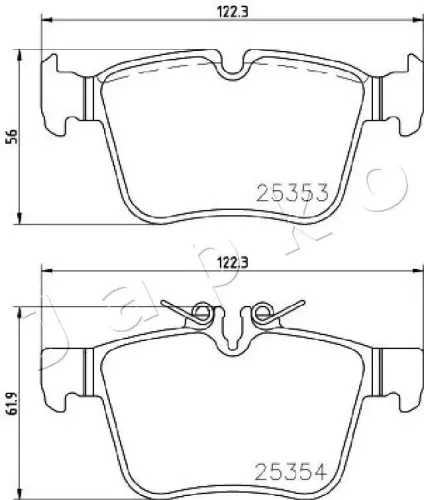 Bremsbelagsatz, Scheibenbremse Hinterachse JAPKO 510507 Bild Bremsbelagsatz, Scheibenbremse Hinterachse JAPKO 510507