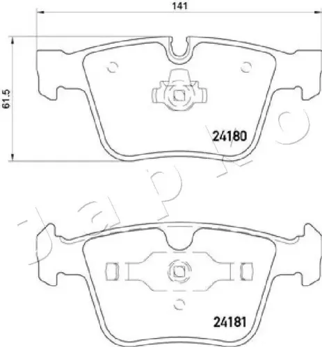 Bremsbelagsatz, Scheibenbremse Hinterachse JAPKO 510520 Bild Bremsbelagsatz, Scheibenbremse Hinterachse JAPKO 510520